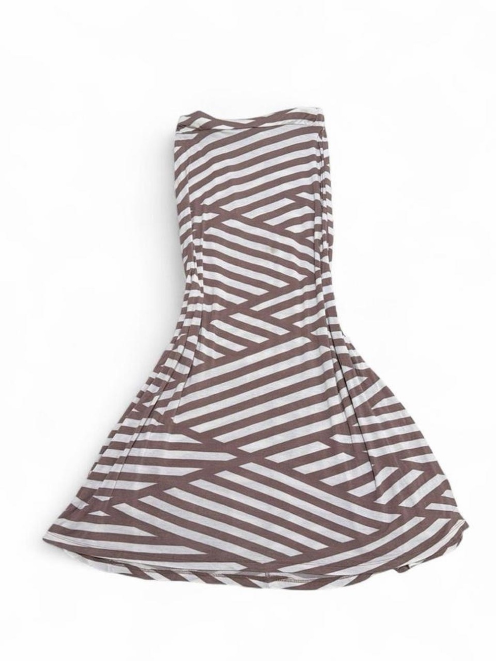 Women’s Brown and White Striped A-Line Dress or Skirt